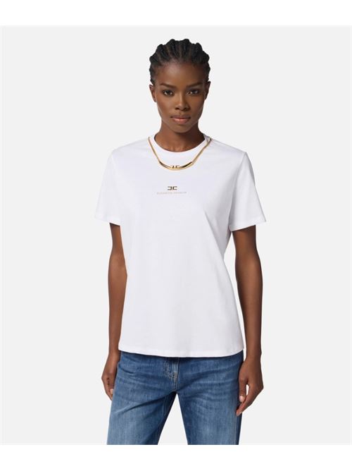 T-shirt in jersey di cotone con collana ELISABETTA FRANCHI | MA02856E2.270